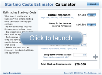 start up costs calculator